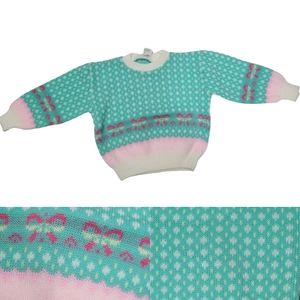 Vintage 1980s-1990s Judy Philippine acrylic wool Portguese pastel sweater